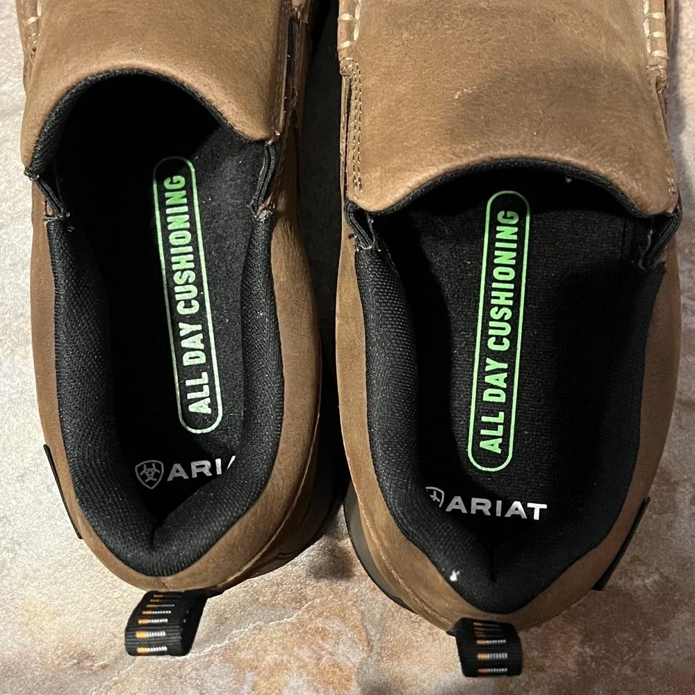 Ariat Men's Edge LTE Slip-On Composite Toe Work Shoes  Brown Size 12 EE Wide